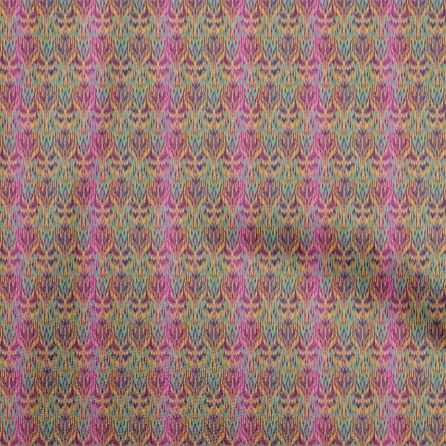 oneOone Polyester Spandex Purple2 Fabric Asian Ikat Sewing Craft Projects Fabric Prints By Yard 56 Inch Wide