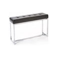 thumbnail image 2 of Green Velvet Upholstered bench with stainless stain base., 2 of 2