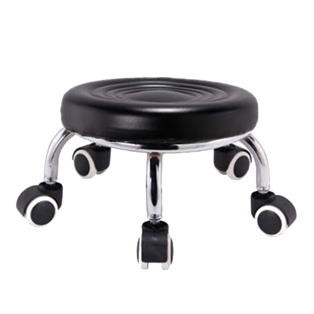 Abbracc Low Rolling Seat Chair with Wheels Comfortable Modern Round Rotatable Home Bench A