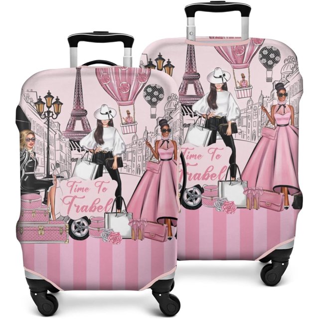 Travel Luggage Cover Suitcase Protector Fits 18-32 Inch Luggage Wheel Covers Patterned Travel Related Items Flower Luggage Protector Elastic Luggage Anti-scratch Suitcase Cover M