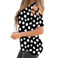 thumbnail image 3 of T-Shirt à Pois pour Femmes, Été, Manches Courtes, à Bretelles, Épaules Dénudées, Hauts, Chemisiers, 3 of 6