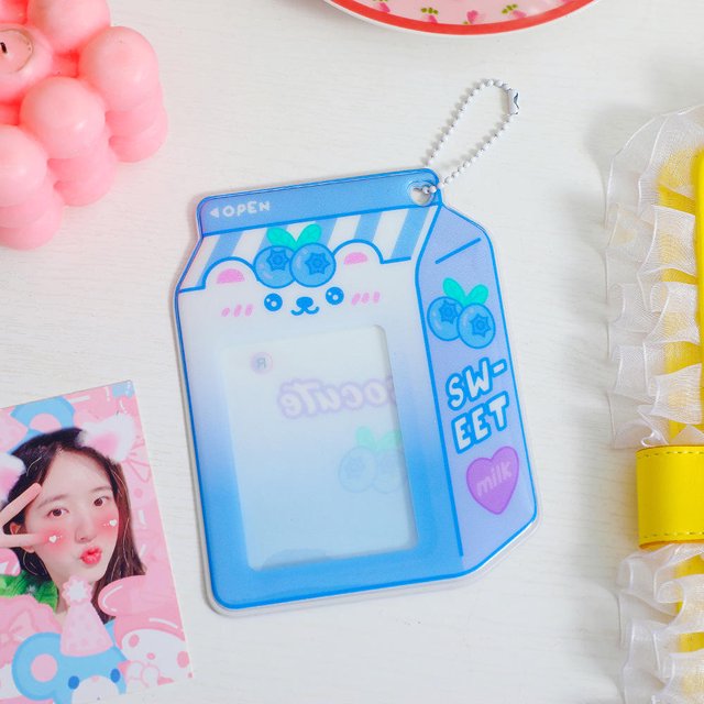Korean Milk Bottle Photocard Holder 3inch Card Set Cartoon Cute Photo Star Chasing Student Girl Bus Card Storage Bag