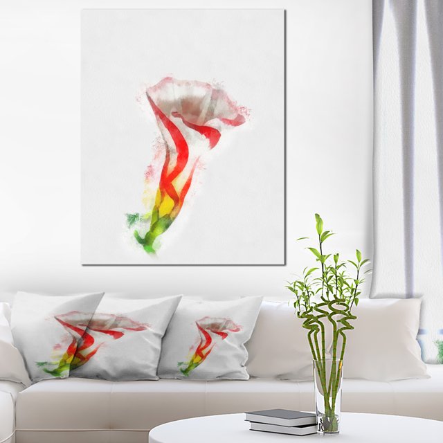 Colorful Bell Flower Sketch Watercolor - Large Floral Canvas Artwork