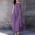 thumbnail image 2 of Pompotops Women's Summer Solid Color Soft Comfortable Sleeveless Vest Long Dress On Sale, 2 of 6