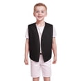 thumbnail image 2 of TOPTIE Kid Volunteer No-Button Child Vest Waistcoat Party Vests 5 Packs-Black-S, 2 of 5