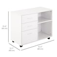 thumbnail image 3 of HOMCOM Printer Stand Mobile Printer Table W/ Storage Wheels White, 3 of 10
