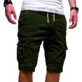 thumbnail image 1 of Men's Cargo Shorts Plus Size Big and Tall Cargo Shorts Multi-Pockets Relaxed Summer Drawstring Beach Shorts Pants, 1 of 5