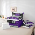 thumbnail image 5 of YST Abstract Swirls 7 Piece Comforter Set Full Modern Purple Black Grey Bed in a Bag Geometry Circles Stripes Bed Set Geometric Square Curved Lines Down Comforter Modern Texture Top Sheet, 5 of 5