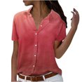 thumbnail image 1 of Chemises Boutonnées pour Femmes à Manches Courtes avec Col, Blouses de Travail de Bureau, Décontractées, Coupe Ample, Tuniques d'Été, Grande Taille, 1 of 5