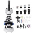 thumbnail image 1 of KFFKFF Trinocular Microscope, 40-5000X Magnification, Professional Compound Microscope for Adult with Phone Adapter, LED Light, Aluminum Alloy Body, for Lab, School, Home, Education, 1 of 9