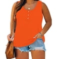 thumbnail image 2 of Timegard Tank Tops for Women Plus Size Round Neck Button Sleeveless Comfy Casual Loose Tops Basic Tee, 2 of 6