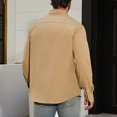 thumbnail image 4 of NaWent Men's Button Down Shirts Jacket Lightweight Shirt Jacket Long Sleeve Work Coat Solid Color Overshirt, 4 of 9