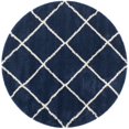 thumbnail image 1 of Safavieh Hudson Shag 7' Round Power Loomed Rug in Navy and Ivory, 1 of 3
