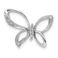 thumbnail image 1 of 925 Sterling Silver Rhodium Diamond Butterfly Shaped Pendant, 1 of 2