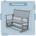 thumbnail image 3 of Gymax Patio Glider Loveseat Chair Swing Rocking Bench w/ Curved Backrest & Slatted Seat Gray, 3 of 6