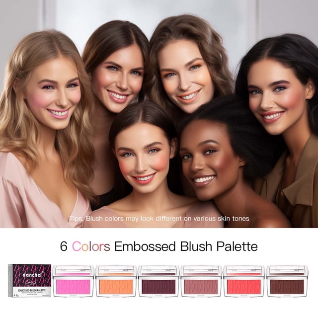 Summer Savings Clearance! Gspmoly Blush Makeup, Six Color Relief Powder Blusher Natural Nude Makeup Matte Rouge Powder Blusher Border Facial Powder Blusher 4.6G Cream Blush
