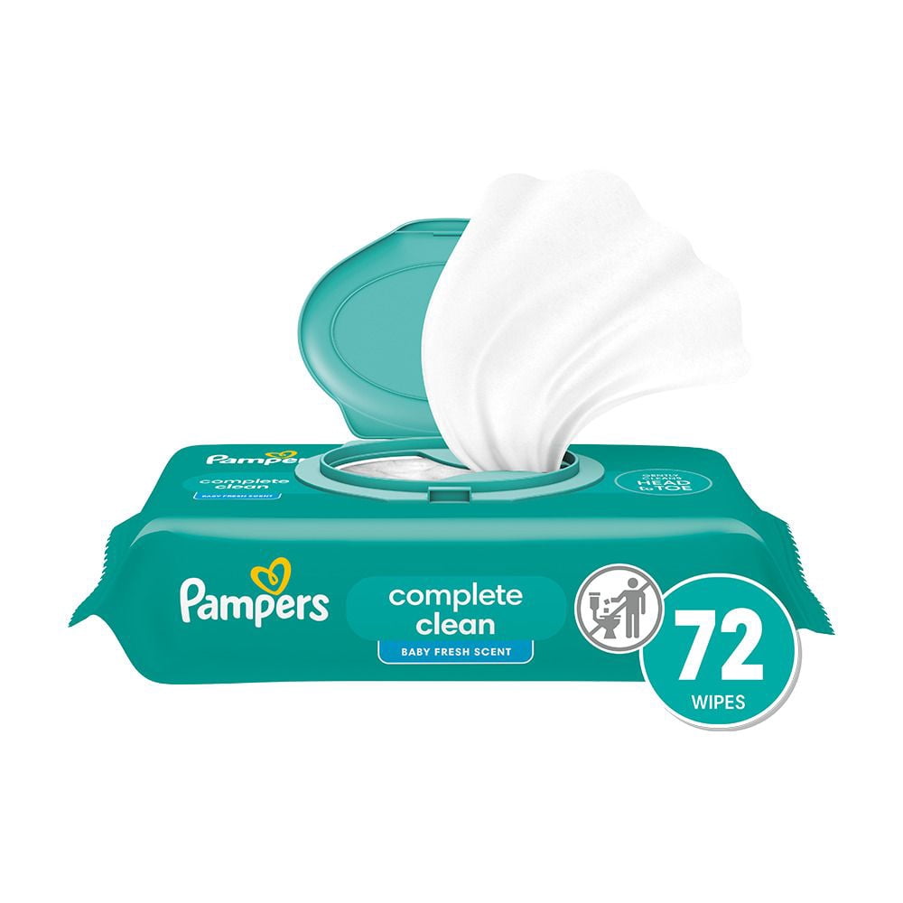 Pampers Complete Clean Baby Wipes - Fresh Scent. 1 Flip-Top Pack (72 Wipes Total)