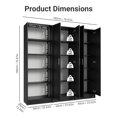 thumbnail image 3 of Madesa Kitchen Set 3 Pantry Storage Cabinet with 15 Utility Shelves 71"L Wooden Organization Unit for Kitchen - Black, 3 of 9