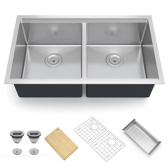 BeesClover Contemporary Undermount Kitchen Sink, Made from 304 Stainless Steel