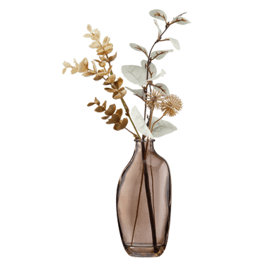 Bouclair Faux Floral in Organic Amber Glass Vase