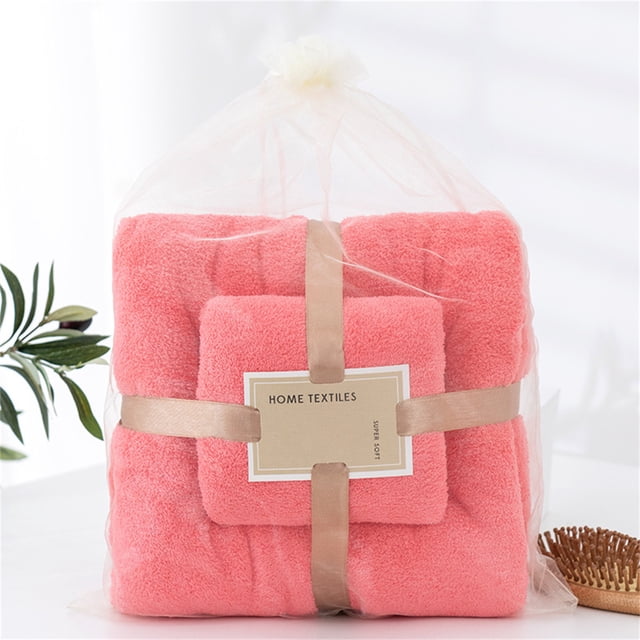 Discount Violete Cotton 2 In 1 Bath Towel And Face Towel Soft-Bath Towels Set OF