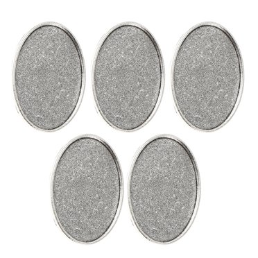 5PCS 25MM DIY Alloy Jewelry Accessories Creative Time Base Hollow Round Tray Brooch Breastpin Bezel for Home Studio Antique Silver