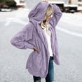 thumbnail image 1 of Fiogavroetic Women's Oversized Open Front Hooded Draped Pockets Cardigan Coat, 1 of 6