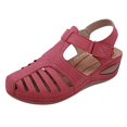 thumbnail image 1 of Chaussures Femme Chaussures Femme Sandales Décontractées d'Été Mode Décontractées Plates Couleur Unie à Oeillets, 1 of 4