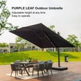 thumbnail image 3 of PURPLE LEAF Parasols Déportés d'Extérieur 10 Pi Carrés en Aluminium, Parasols Suspendus Décalés avec Rotation à 360°, Inclinaison Réglable, Grand Parasol de Jardin/piscine/patio, Gris, 3 of 14