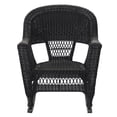 thumbnail image 2 of Jeco Wicker Rocker Chair in Black with Tan Cushion (Set of 2), 2 of 7
