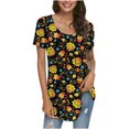 thumbnail image 1 of Pisexur Hauts pour Femmes 2023 Été Grande Taille Tuniques Décontractées à Col Rond Chemises à Manches Courtes Pétale Coupe Ample Blouse Mignonne, 1 of 6