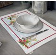 thumbnail image 3 of Vargottam Napperons - Napperon pour Table à Manger, Ensemble de 4 - Serviette en Coton Imprimée et Réversible - Napperons d'Intérieur pour Table de Salle à Manger à la Maison et dans la Cuisine - Oiseau Rouge (Rouge et Blanc), 3 of 5