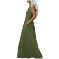 thumbnail image 4 of Kyusrd Robe Maxi pour Femmes Robe d'Été Débardeur Robe Sans Manches Robe Soleil Col en V Fluide Ligne A Longue avec Poche, 4 of 7