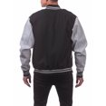thumbnail image 4 of Pro Club Men's Varsity Fleece Baseball Jacket, Black/Heather Gray, X-Large, 4 of 10