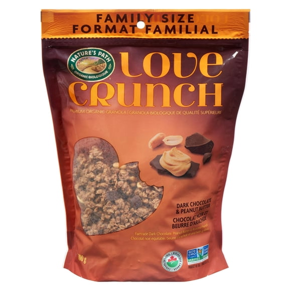 Love Crunch Organic Dark Chocolate & Peanut Butter Granola 700g Bag