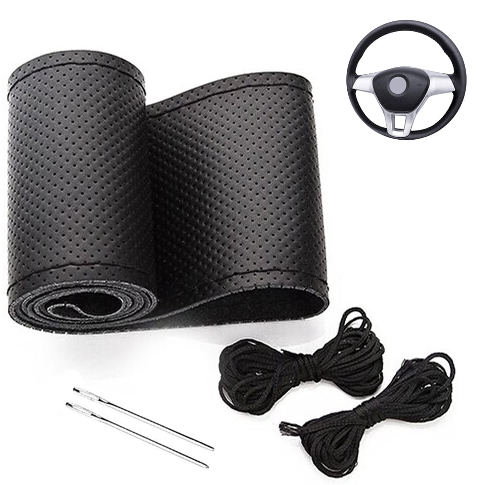 1 pcs Leather Steering Wheel Cover, Breathable Non-Slip Design, Soft and Comfortable Feeling, Universal 99 % Auto Car Steering Wh