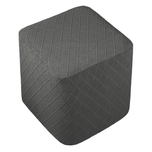 Housse Extensible pour Ottoman avec Fond Élastique Housse de Tabouret Rectangulaire Extensible Gris Foncé