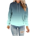 thumbnail image 3 of Sentmoon Womens Hoodie Long Sleeve Loose Oversized Sweatshirt Gradient Color with Pocket Drawstring Clothes Women Fall Trendy for Winter Stroll Green XL, 3 of 6