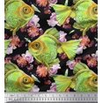 thumbnail image 1 of Soimoi Satin Silk Fabric Fish Ocean Decor Fabric Printed Yard 42 Inch Wide, 1 of 2