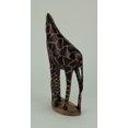 thumbnail image 3 of Hand Crafted Wood Bending Giraffe Family Mother and Calf Statue, 3 of 4