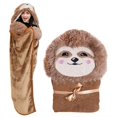 thumbnail image 2 of Soft Flannel Fleece Hoodie Blanket Not Fade And Skin-Friendly Suitable For Watching Tv Reading, 2 of 6