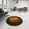 thumbnail image 4 of Ahgly Company Tapis Rond Lavable en Machine Intérieur Transitionnel Noir Brun, 3 Pieds Rond, 4 of 7