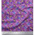 thumbnail image 1 of Soimoi Velvet Fabric Leaves & Bell Floral Print Sewing Fabric Yard 58 Inch Wide, 1 of 3