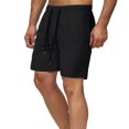 thumbnail image 2 of MesaSe Knee Length Summer Shorts Solid Color Quick Drying Wide Leg Drawstring Men Fitness Shorts Streetwear, 2 of 13