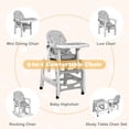 thumbnail image 3 of OLAKIDS 5 in 1 Baby High Chair, Convertible Toddler Table Chair Set, Rocking Chair, Multi-Function Seat with Lockable Universal Wheels, Adjustable Seat Back, Removable Trays (Grey), 3 of 8