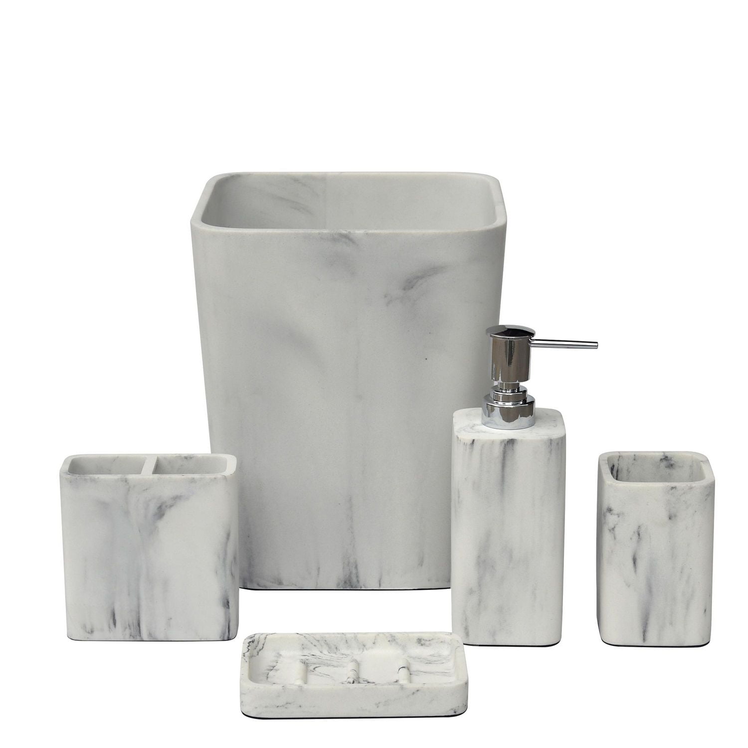 hometrends Porte-savon blanc en faux marbre, 1 porte-savon en grès pour la salle de bain