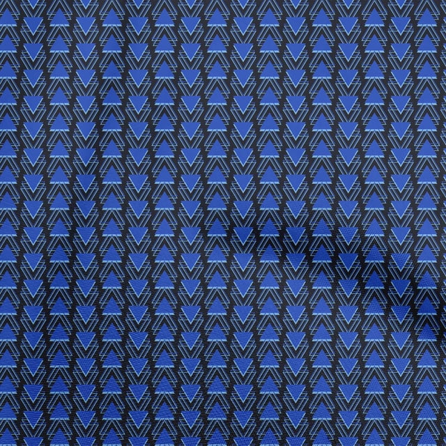oneOone Polyester Spandex Blue Fabric Geometric Sewing Material Print Fabric By The Yard 56 Inch Wide