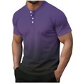 thumbnail image 1 of Plebaso Mens Fashion Tshirts Button Short Sleeve Pullover Shirts Summer Casual Basic Tees Tops for Men, 1 of 6