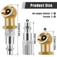 thumbnail image 2 of Ball Inflator Air Chuck Set Brass 1/4NPT Air Compressor Tire Inflator Attachment for Car Truck Bicycle Motorcycle, 2 of 9