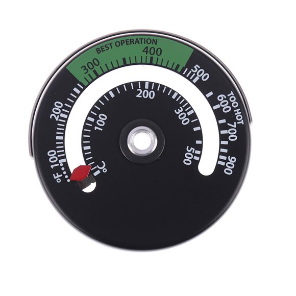 Wweixi Thermomètre Noir pour Tuyau de Poêle avec Protection contre la Surchauffe, Facile à Lire, Grand Application Prête